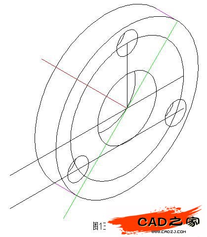 AutoCAD二維教程：細說機械零件軸測圖的畫法_中國教程網