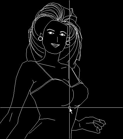 cad 一幅用AUTOCAD畫的仕女圖
