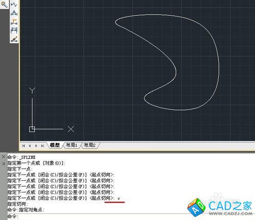 CAD命令的使用之圖文解說：[9]樣條曲線