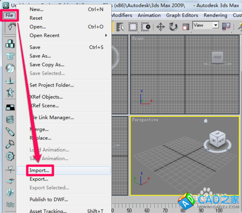 3dmax如何導入cad
