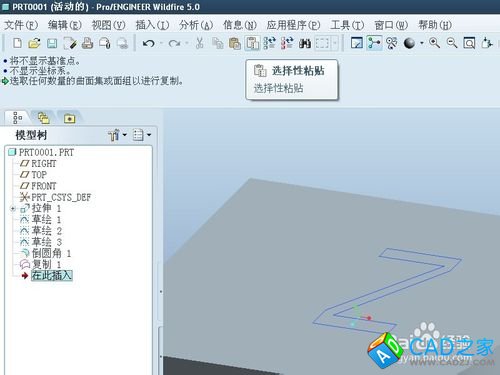 proe5.0選擇性粘貼怎么用？