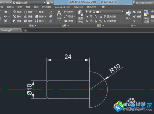 如何用CAD2015畫螺釘二維圖
